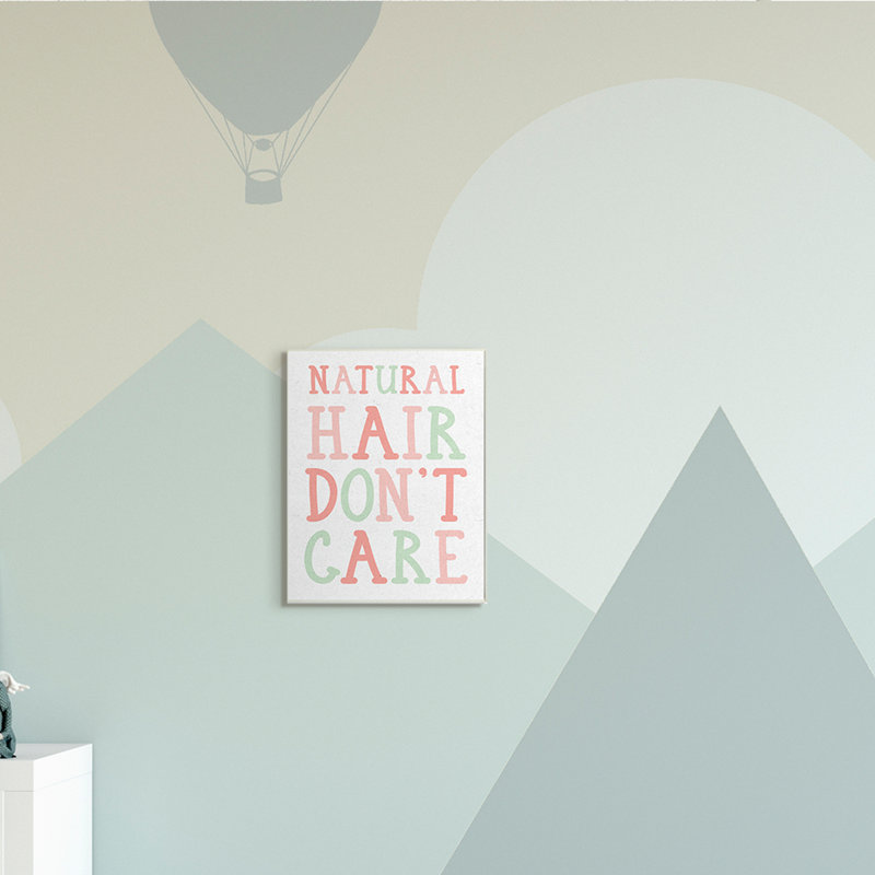 Art de la phrase «Abdul-Hakim Natural Hair Don't Care», Plaque murale, H 15 po x l 10 po