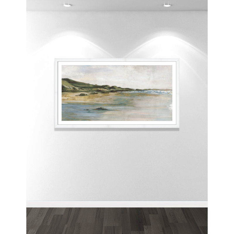 Impression «Tide’s Edge» par Casa Fine Arts, H 33 po x l 59 po x P 1,25 po, Reproduction encadrée avec passe-partout, Blanc