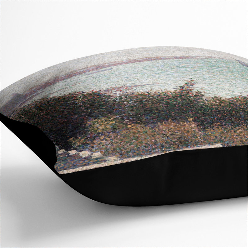 Coast Scene Scatter Cushion, 55cm H x 55cm W x 20cm D, Black