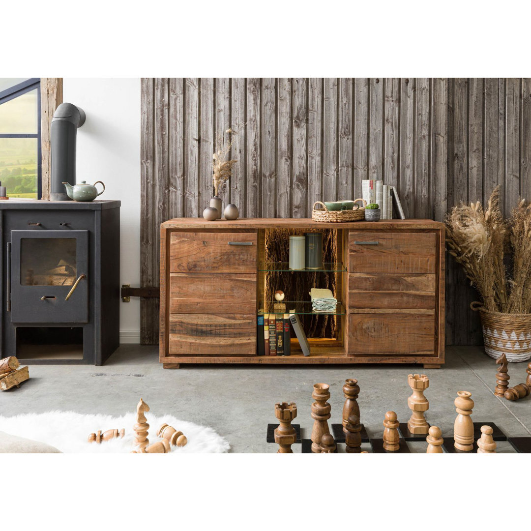 Sideboard Akazie 145X40x78 Dunkelbraun Lackiert BARK #200