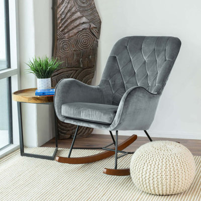Chaise berçante moderne Mid-Century pour salon, bureau