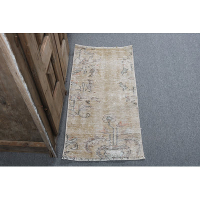 Handwoven Turkish Anatolian Runner with Floral Pattern for Bohemian Home Decor Style
