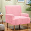 Chaises d'appoint confortables, chaise rose moderne en velours côtelé pour la maison