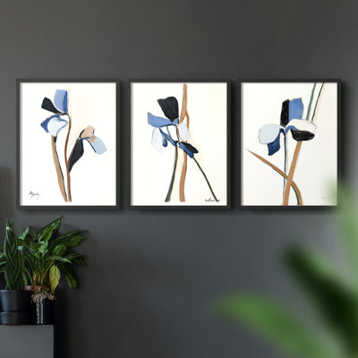 Floral Study  Series  CLXXIV  -Set Of 3 Framed Giclee Prints -Ready to Hang