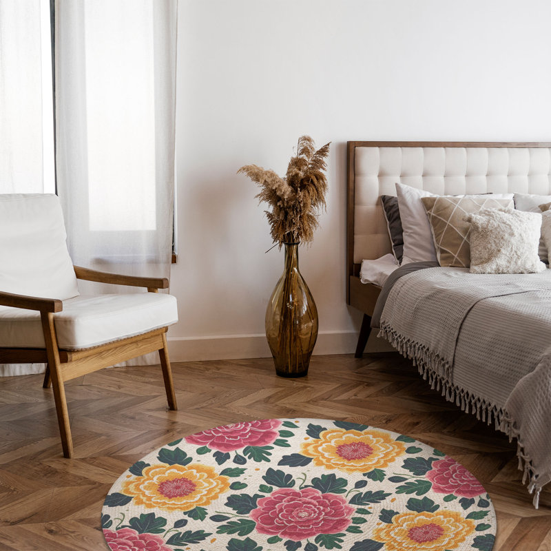 Tapis tressé Garden Whispers, Rond 5 pi