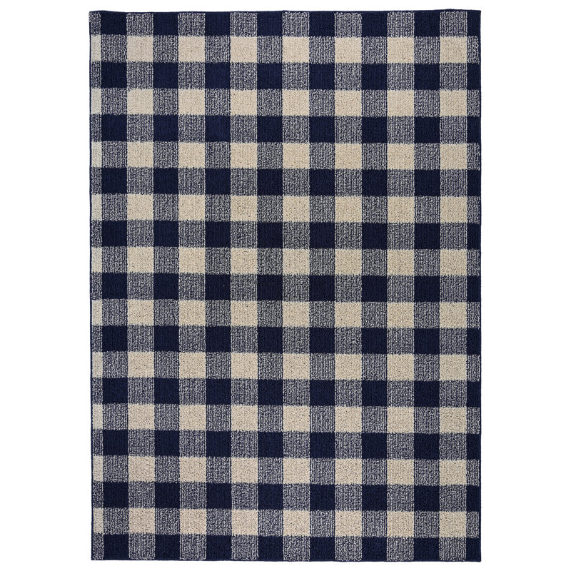 Sajda Gingham Indoor / Outdoor Rug, Rectangle 7' x 10'