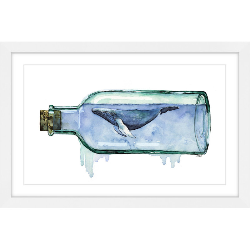 «Cheeve Seaglass» par Rachel Byler - reproduction de cadre photo sur papier, H 30 po x l 45 po x P 1,5 po, Cadre blanc