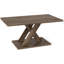 Table basse de 37,5 po avec base stable et raccordement en bois d'hévéa pour le salon