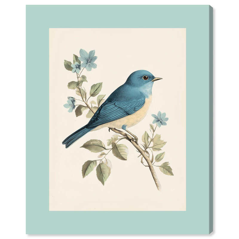 «Little Blue Bird», reproduction d'art sur toile par Art Remedy, H 30 po x l 24 po, Toile tendue avec châssis