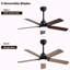 Ventilateur de plafond moderne de 42 pouces avec lumière DEL et 5 pales à télécommande, moteur à courant continu réversible noir pour chambre à coucher-1481499563-1481499566
