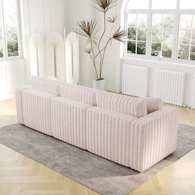 Canapé moderne modulaire souple pour 3 personnes de 106,3 po - Conception hautement polyvalente et confortable. Idéal et rose. Choix de meubles moelleux.
