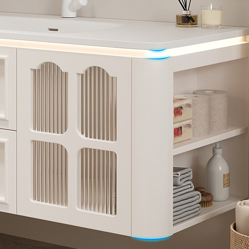 Armoire de salle de bain simple de style français, H 19,69 po x l 55,12 po x P 19,69 po