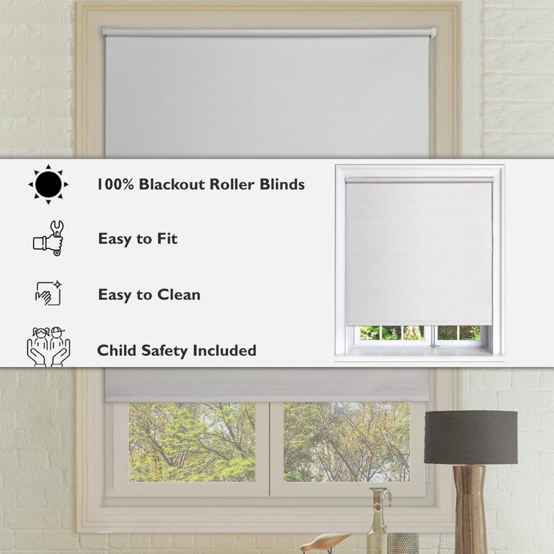 Roller shade, Cream, 200cm W x 160cm L