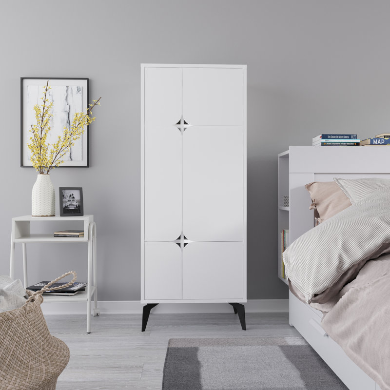 Alpers 6-Door Storage Cabinet High-Quality Engineered Wood Versatile Design, White