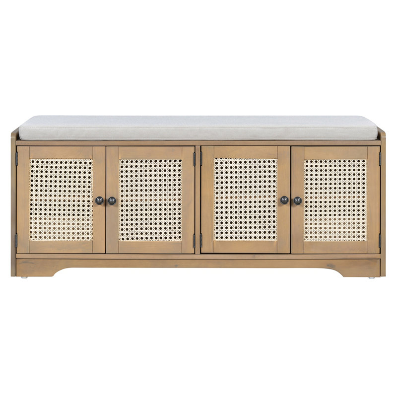 Banc de rangement Rustic, Beige/brun