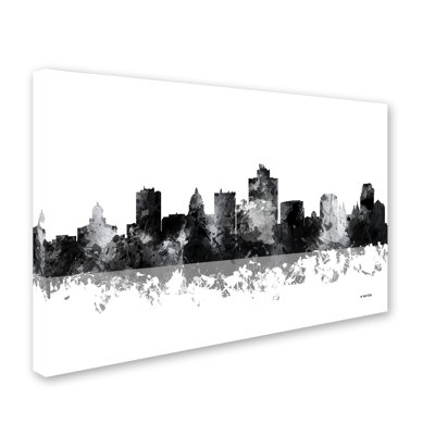 Salt Lake City Utah Skyline BG-1' Graphic Art on Wrapped Canvas -  Trademark Fine Art, MW0169-C1219GG
