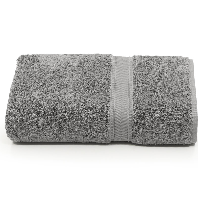 Serviette de bain en coton Sinemis, Gris foncé