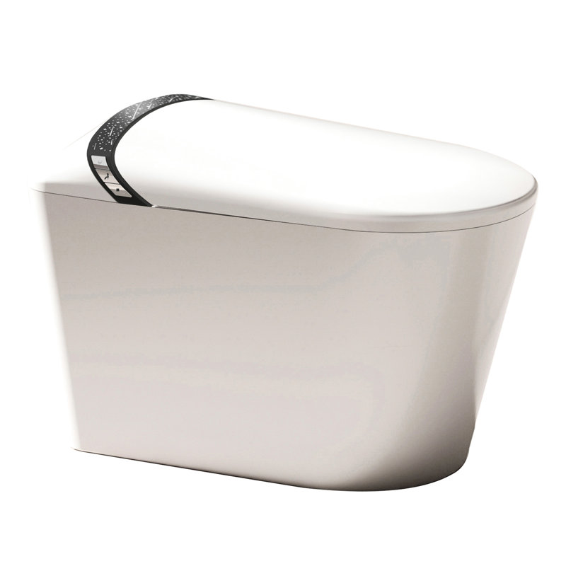 Smart Toilet With Elongated Shape, Built - In Bidet, Auto Open/Close, Foot Operated Features, 1.28 Flush, Led Display, And Warm Water System For Bathroom Upgrade