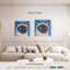 Chat siamois sur fond bleu-822503096