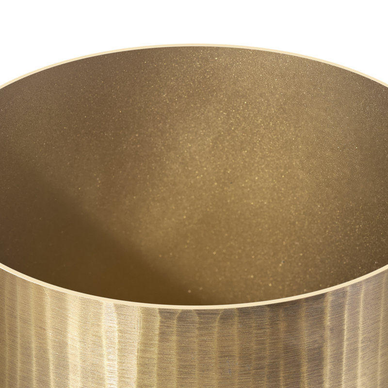 Pot en aluminium 5,5 po avec couvercle en marbre, 5.5" H x 5.25" W x 5.25" D, Laiton