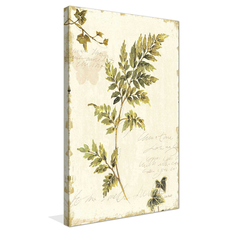 Ivies and Ferns III No Dragonfly - Peinture, L 42 po x H 72 po, Toile tendue