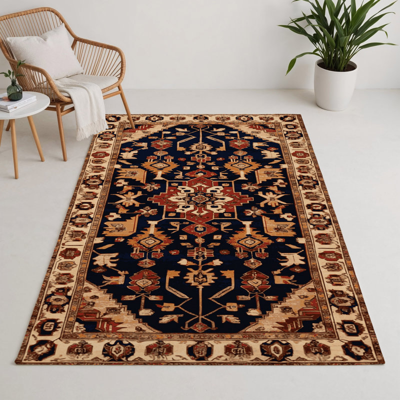 Tapis d'intérieur et d'extérieur brun Persian, Rectangle 5 pi x 7 pi