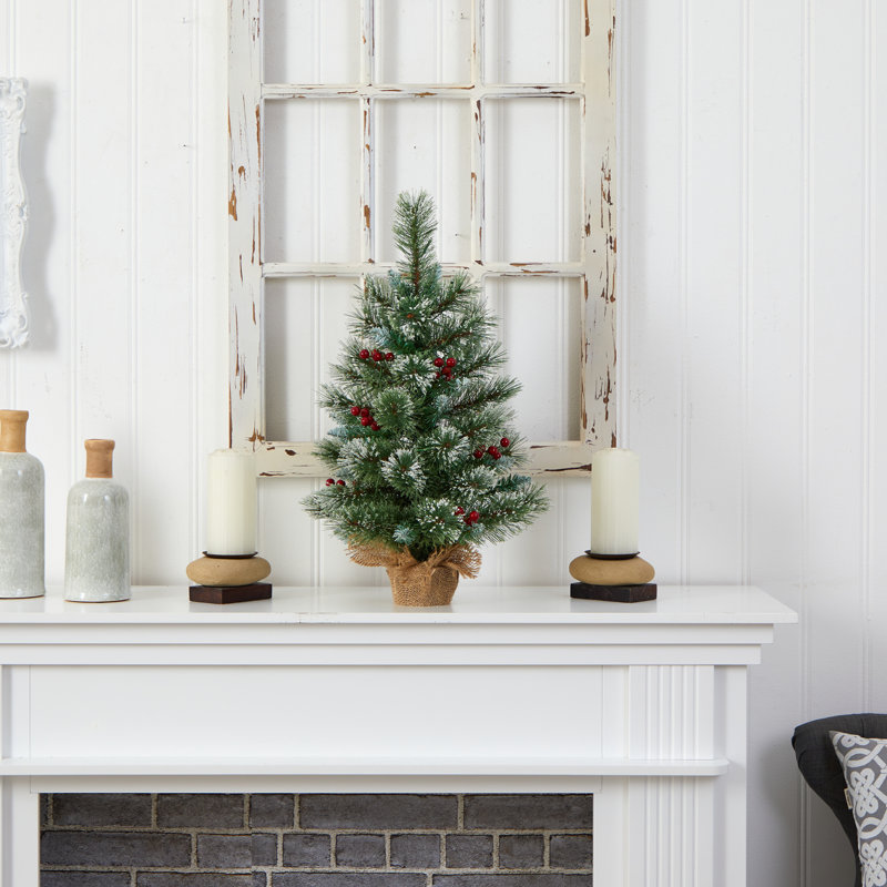 Snow Tipped Pine and Berry Artificial Christmas Tree