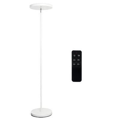 Modern 30W 3000LM LED Torchiere Floor Lamp, 90 Degree Foldable, Remote Controlled Stepless Dimmer &Color Temperature Adjustable,white