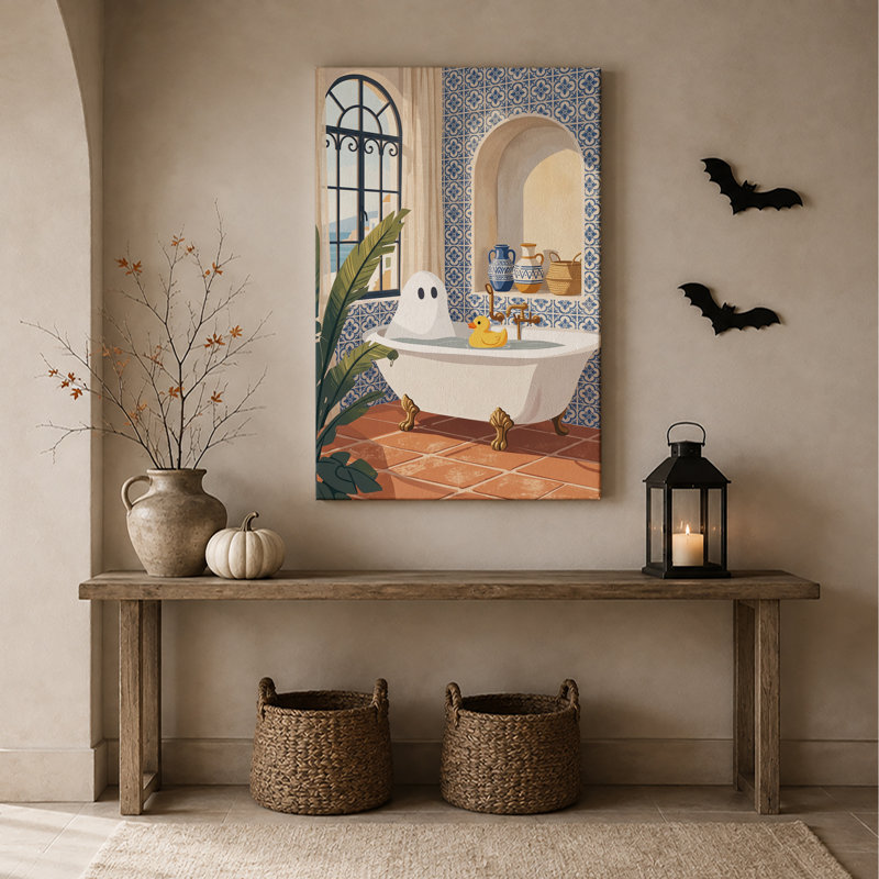 Art mural sur toile, "Ghost in Blue", H 48 po x l 32 po