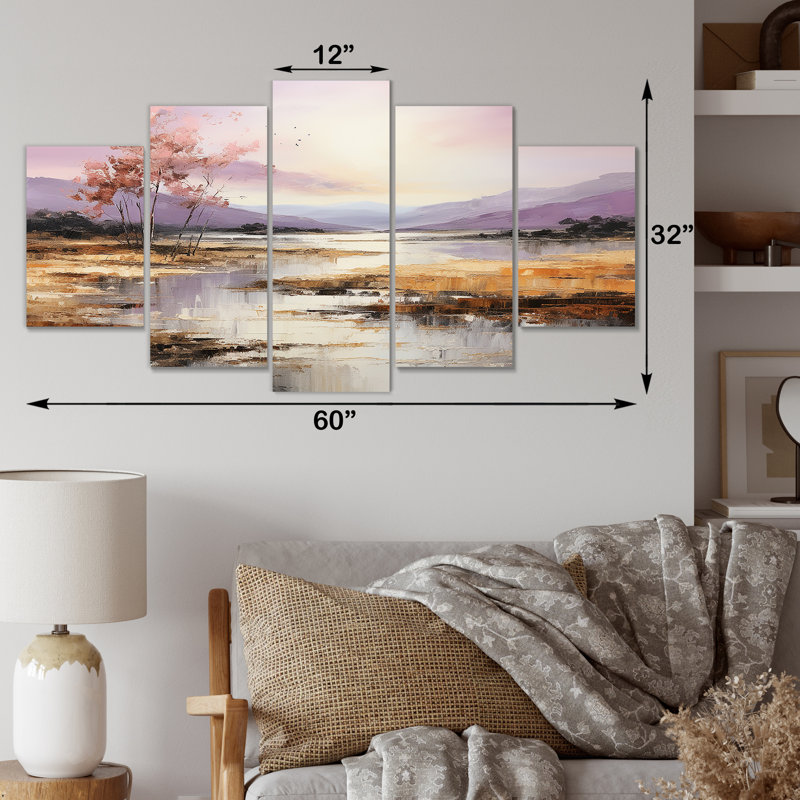  «Lake And Mountain I - Lake Multipanel», ensemble de décorations murales