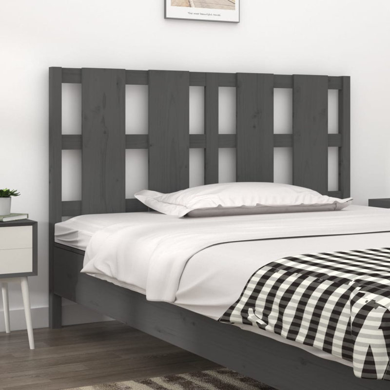 17 Stories Bed Headboard Solid Wood Pine, 140.5 x 100 cm, Honey Brown