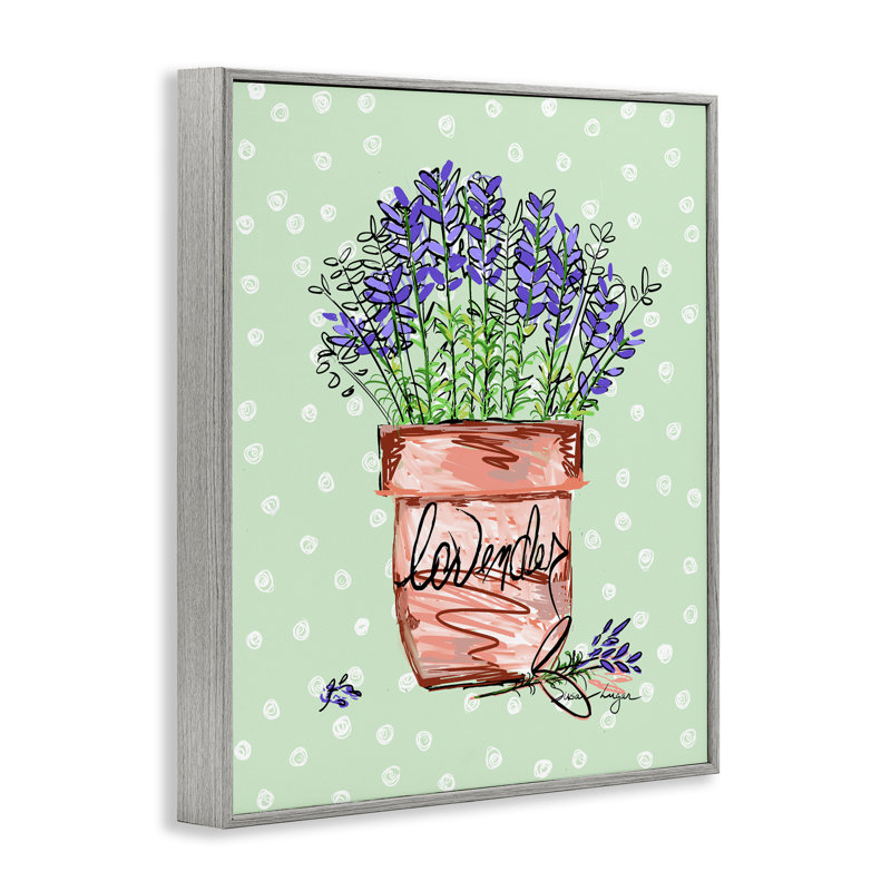 Lavande en pot giclée, design par Susan Lugar, H 30 po x l 24 po, Estampe numérique Farmhouse
