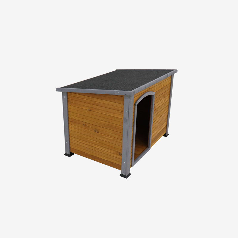 Niche pour chien d'extérieur et d'intérieur en bois pour l'hiver avec pattes surélevées pour chien de grande taille
