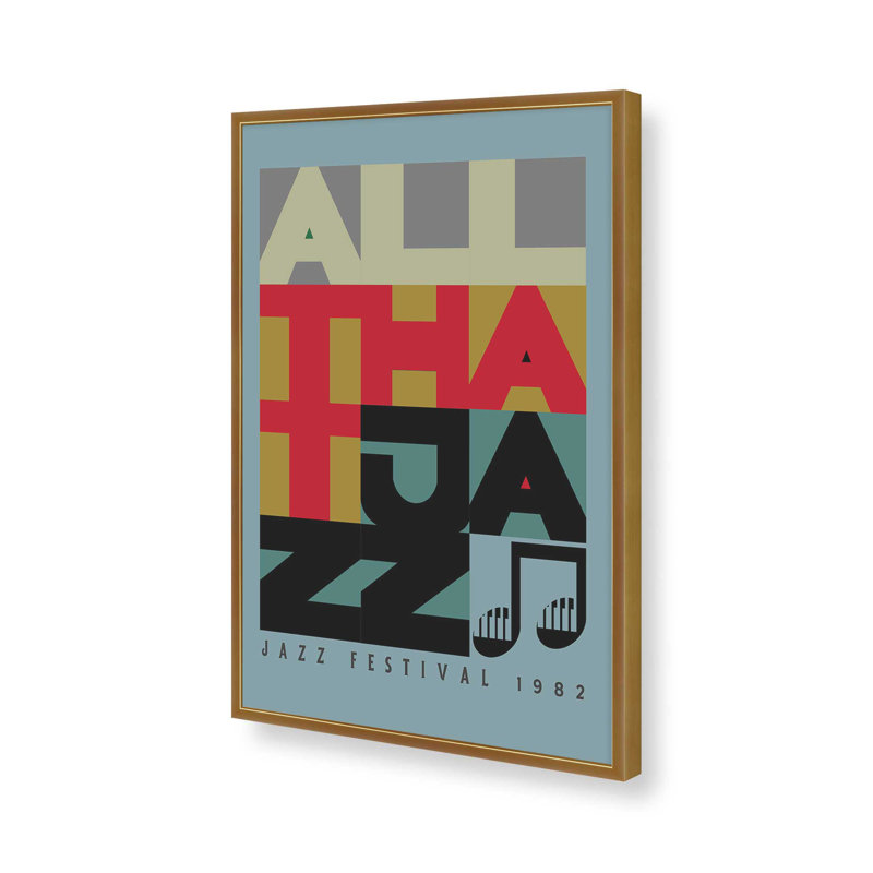 «Jazz Fest», reproduction d'affiche, Or poli, H 21,25 po x l 17,25 po