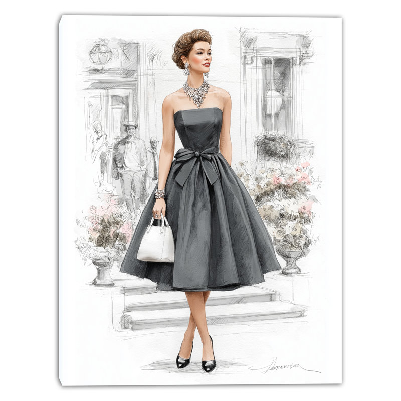Art mural classique sur toile tendue avec charme noir classique