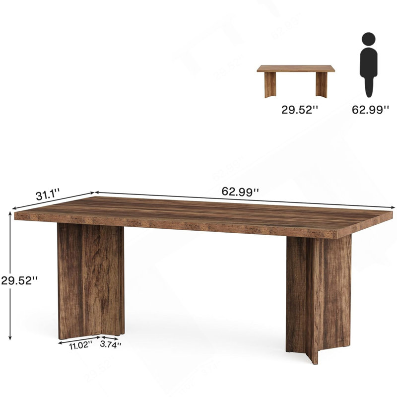 Bureau de direction 63 po Farmhouse, Noyer foncé