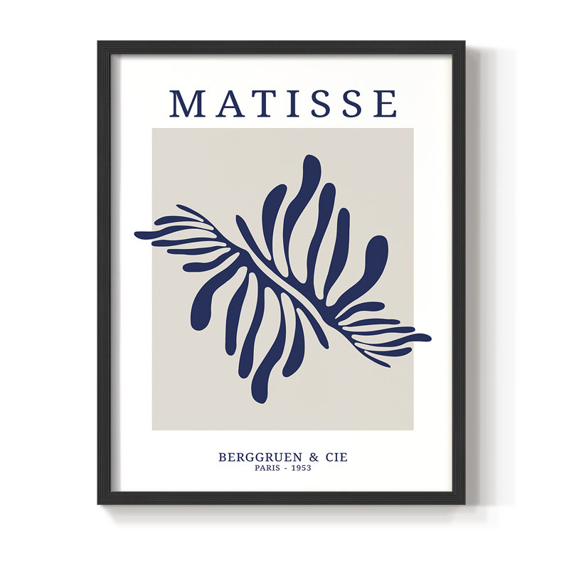 Matisse CDXI, reproduction encadrée - bois massif, H 10 po x l 8 po, Cadre simple noir