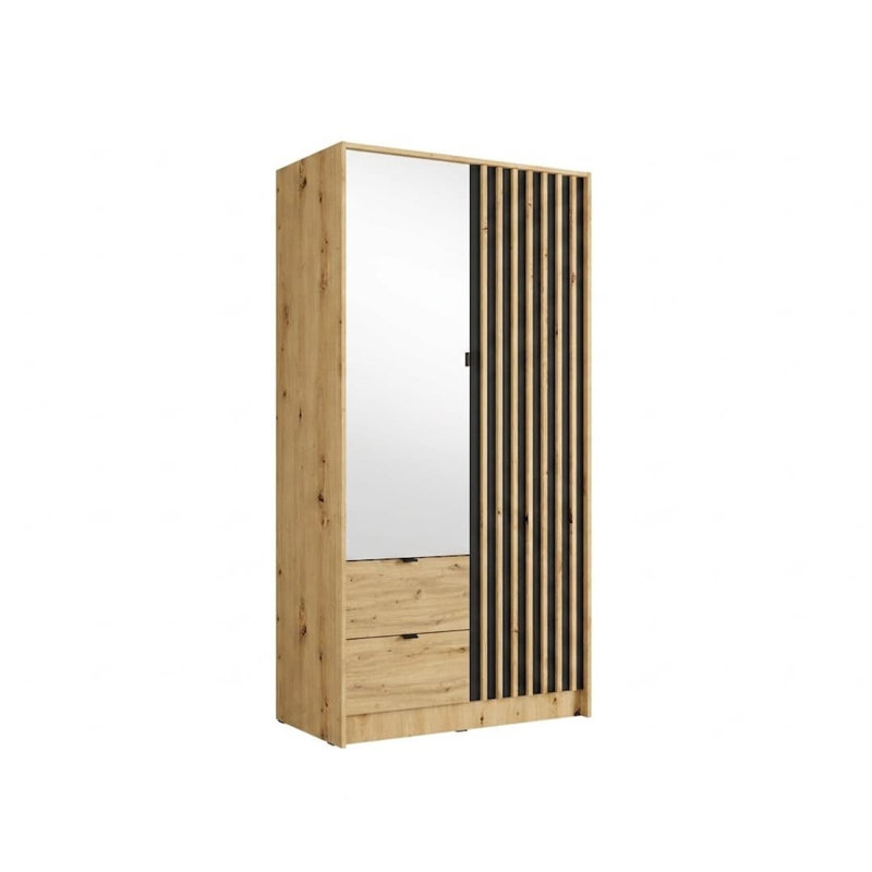 2 Door Glass and Steel Wardrobe