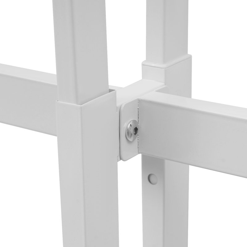 Support à vêtements en métal avec 8 accoudoirs, Blanc