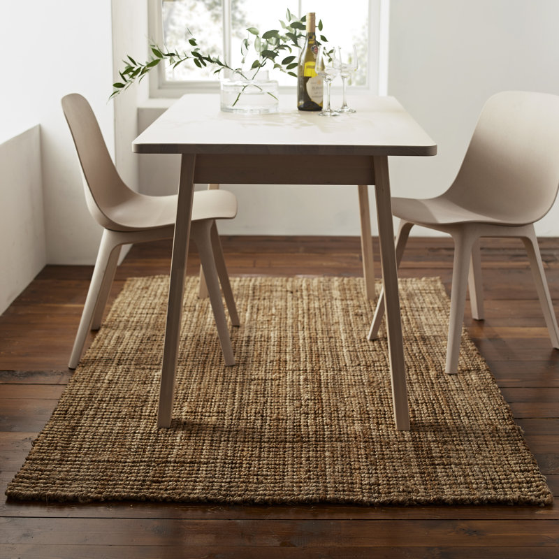Glenmere Solid Colour Hand Woven Area Rug, Rectangle 150 x 190cm