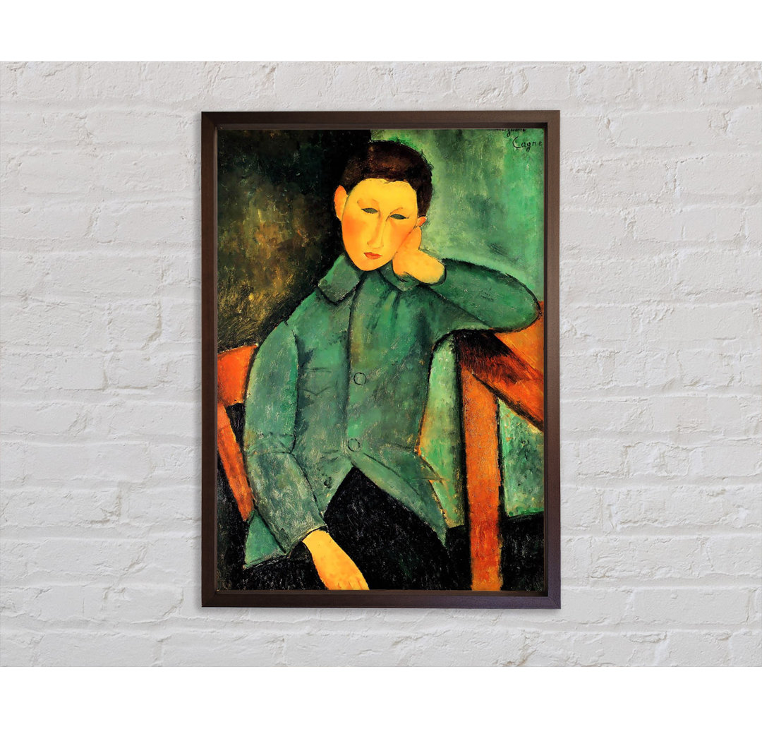 Modigliani Boy In A Blue Jacket - Einzelner Bilderrahmen Kunstdrucke auf Leinwand