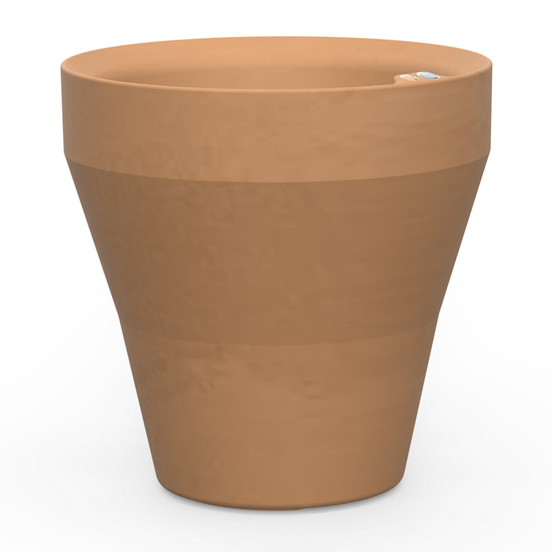 TruDrop Rim Modern Self Watering Plant Pot, Weathered Terracotta, 22" H x 22" W x 22" D