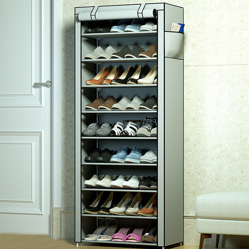 30 Pair Stackable Shoe Rack, Silver