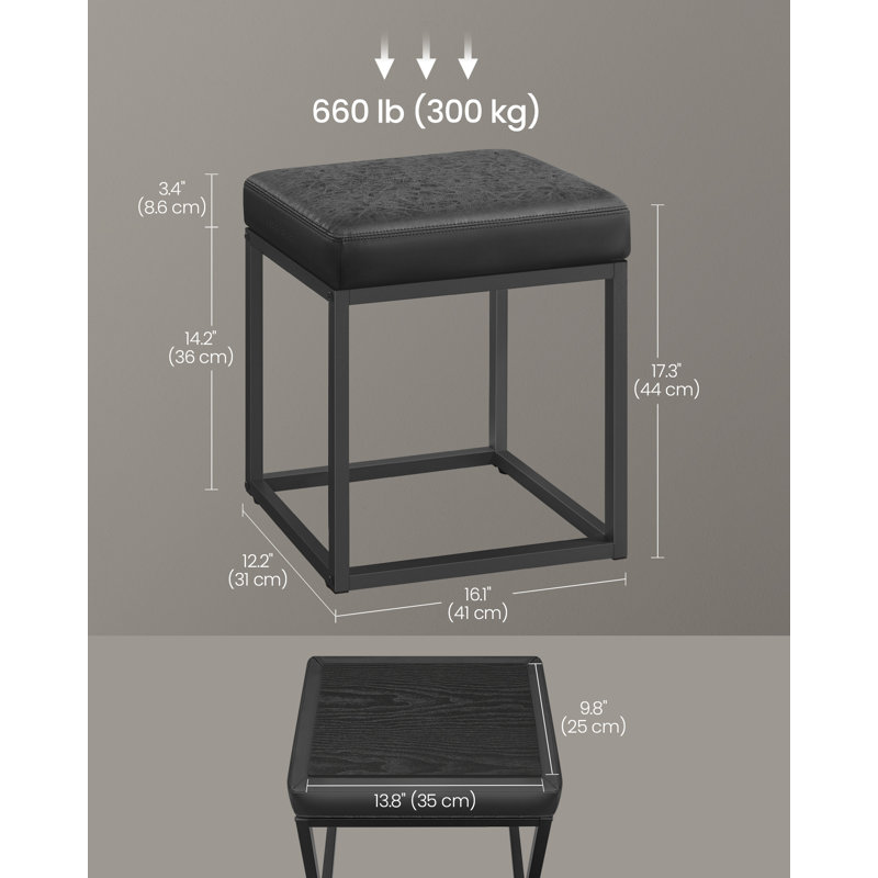 Ottoman Footstool, Ink Black