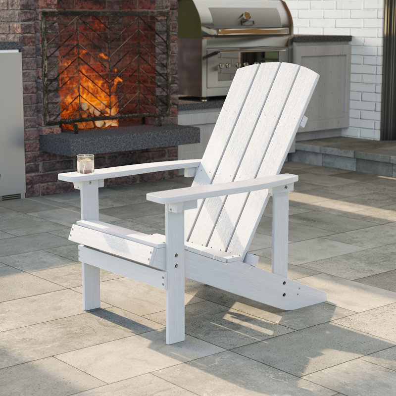 Chaise Adirondack en plastique Bergenfield, Blanc