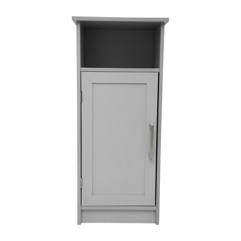 Armoire de rangement de salle de bain moderne avec porte magnétique et 3 tablettes Vega, Gris