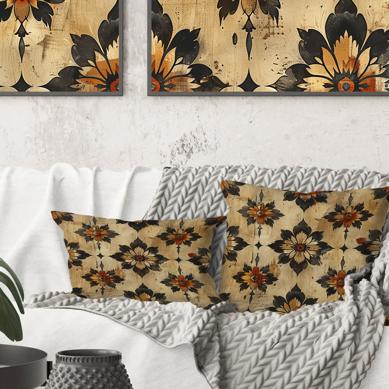 Brun rustique, charme élégant I - Coussin Country, H 16 po x l 16 po, Carrée