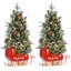 Arbre de Noël 3 pieds avec 78 lumières, arbre de Noël artificiel de bureau pré-éclairé avec 8 modes, baies rouges et base de traîneau pour les fêtes, 1 pièce