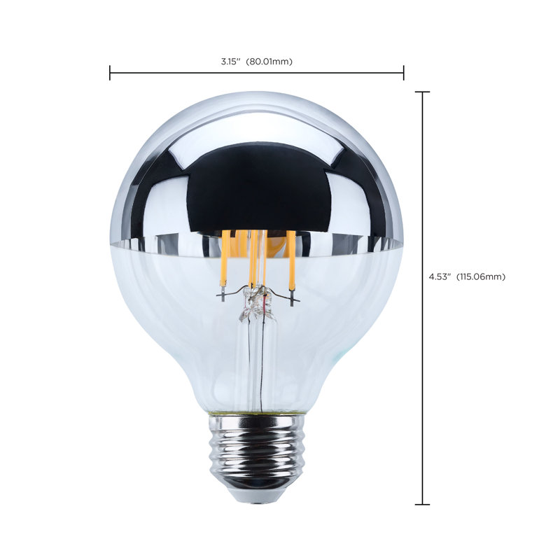 5,5 W G25 à culot moyen à culot moyen de 2700 K avec couronne argentée et remplacement de 60 watts, Gris / transparent