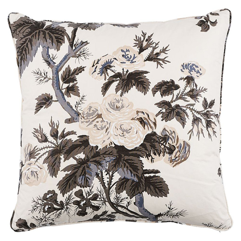Oreiller Pyne Hollyhock, Gris anthracite, 18 po x 18 po